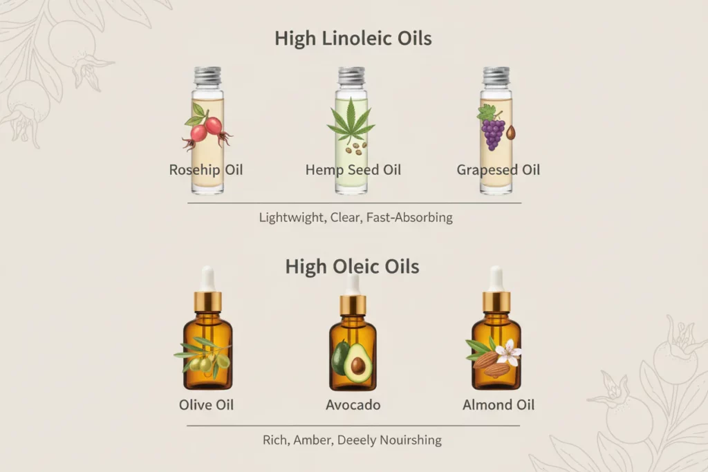 high linoleic vs high oleic oils comparison